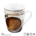 Taza de café de la porcelana del estilo 12oz de